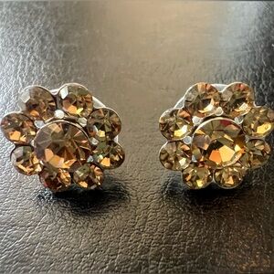 Liz Palacios Sparkling Austria  Crystal interchangeable flower earrings Pierced